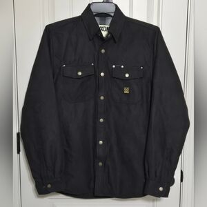 DIXXON Carlin Faux Suede Flannel Lined Jacket in Black Size S